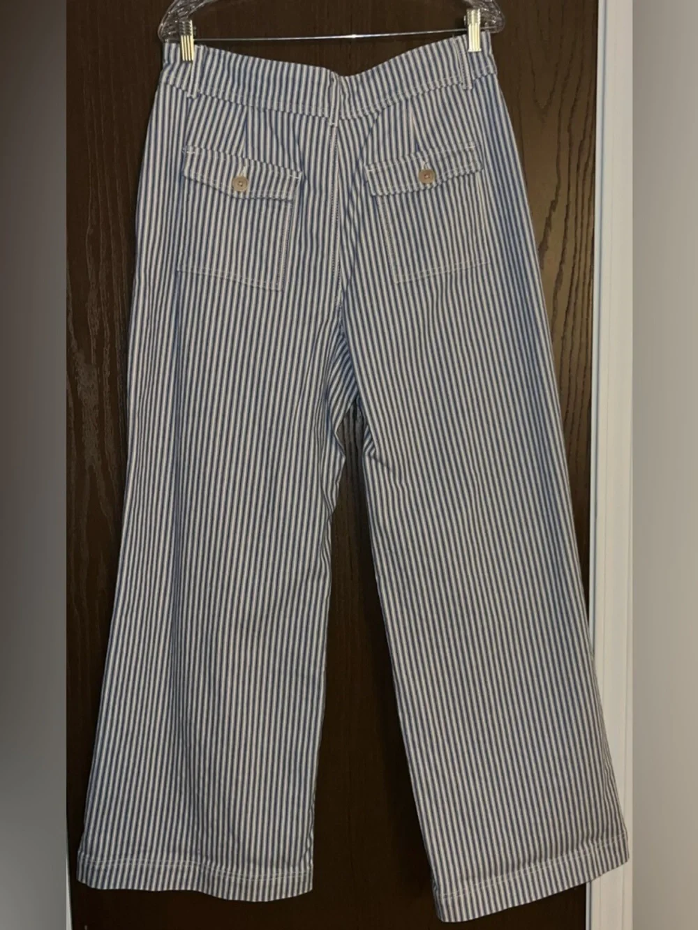 Boden Brompton Wide Leg Trousers in Blue Stripe size 12R - Picture 12 of 12